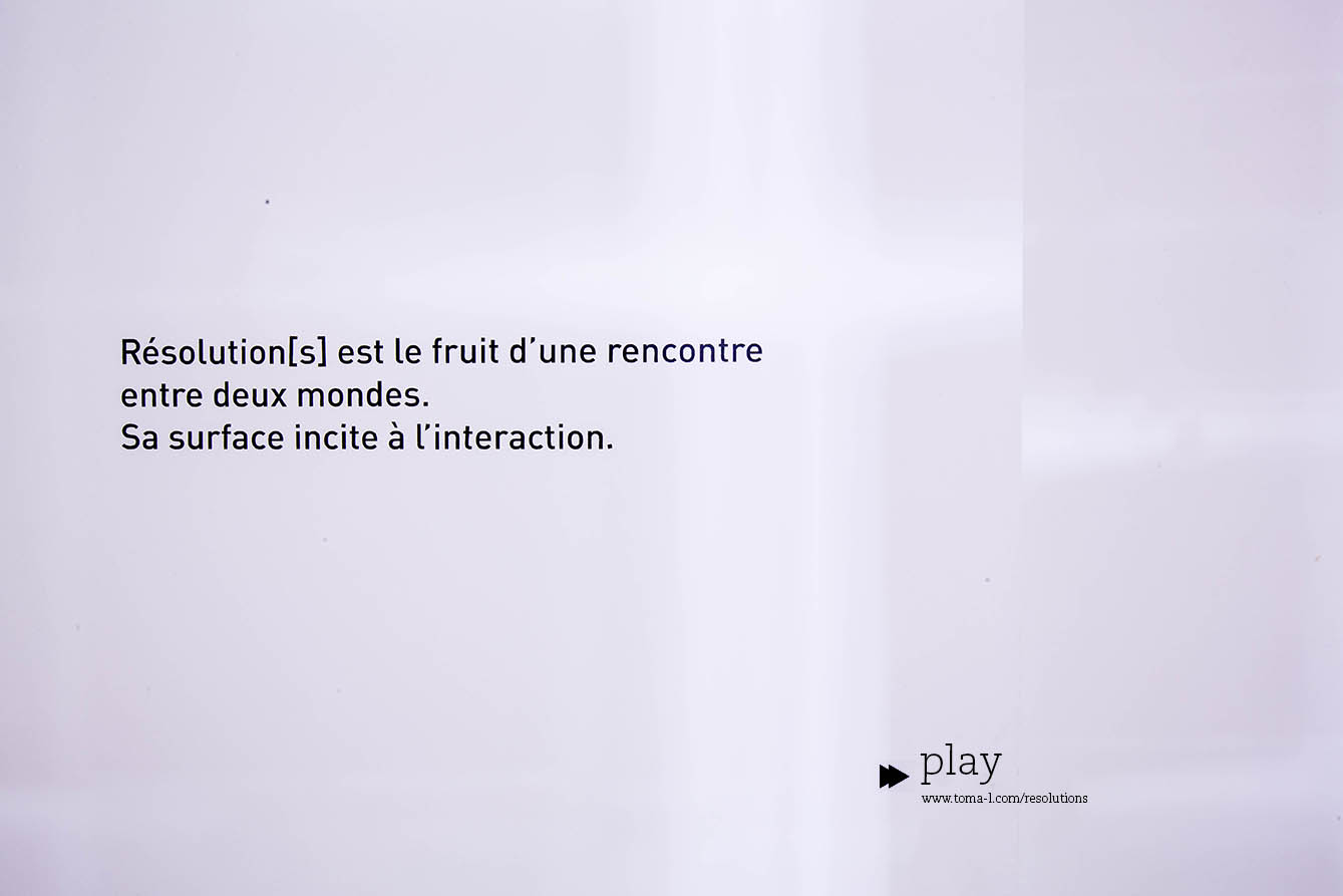 Résolution(s) 2016 Exposition Résolution(s) à L'Institut Français de Tunisie.
Toma-l © 2016
 
Texte © Théophile Pillault
Photo © Jéremy Herman